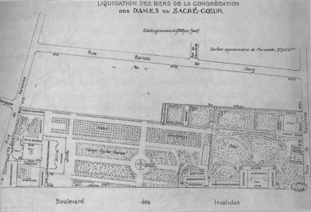 Plan des biens de la congrégation des Dames du Sacré-Cœur, 1904